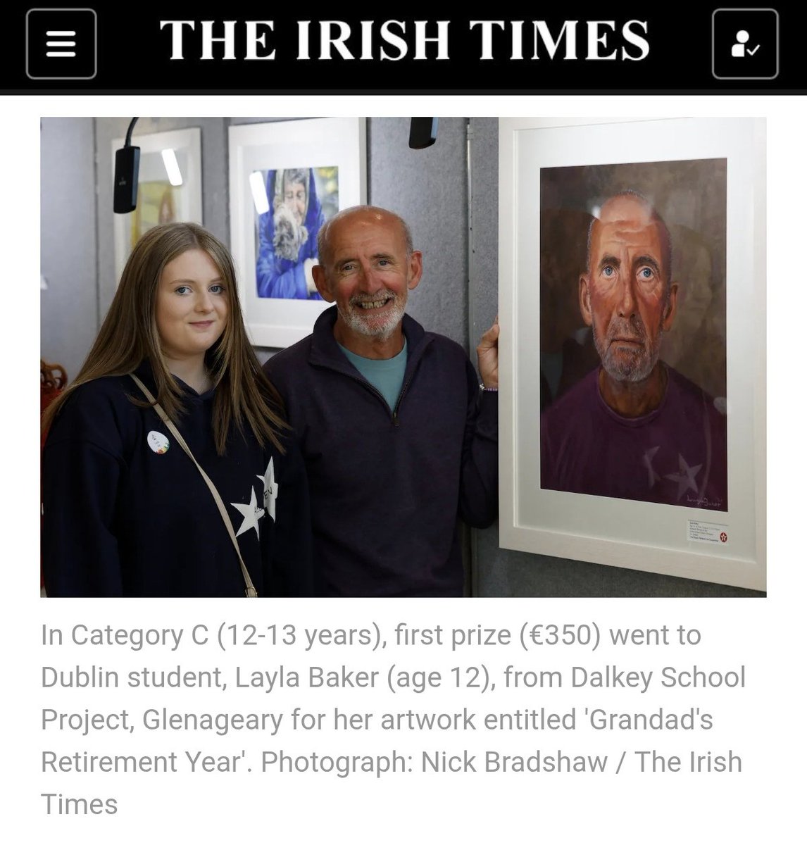 markbakerart's tweet photo. I'm a very proud dad today as my talented daughter Layla has won 1st prize in Category 12-13 years in the Texaco Children's Art Competition 2025 for her painting 'Grandad's Retirement Year'. Congrats to all the 2025 winners!
#texacochildrensartcompetition
#texacochildrensart https://t.co/dkIevz1C07