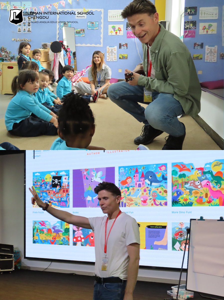 LemanChengdu's tweet image. On Monday, we welcomed children's author Kevin Payne to our school. His visit delighted students from Pre-Nursery to Year 6, with engaging activities sparking creativity and a love for reading and writing.