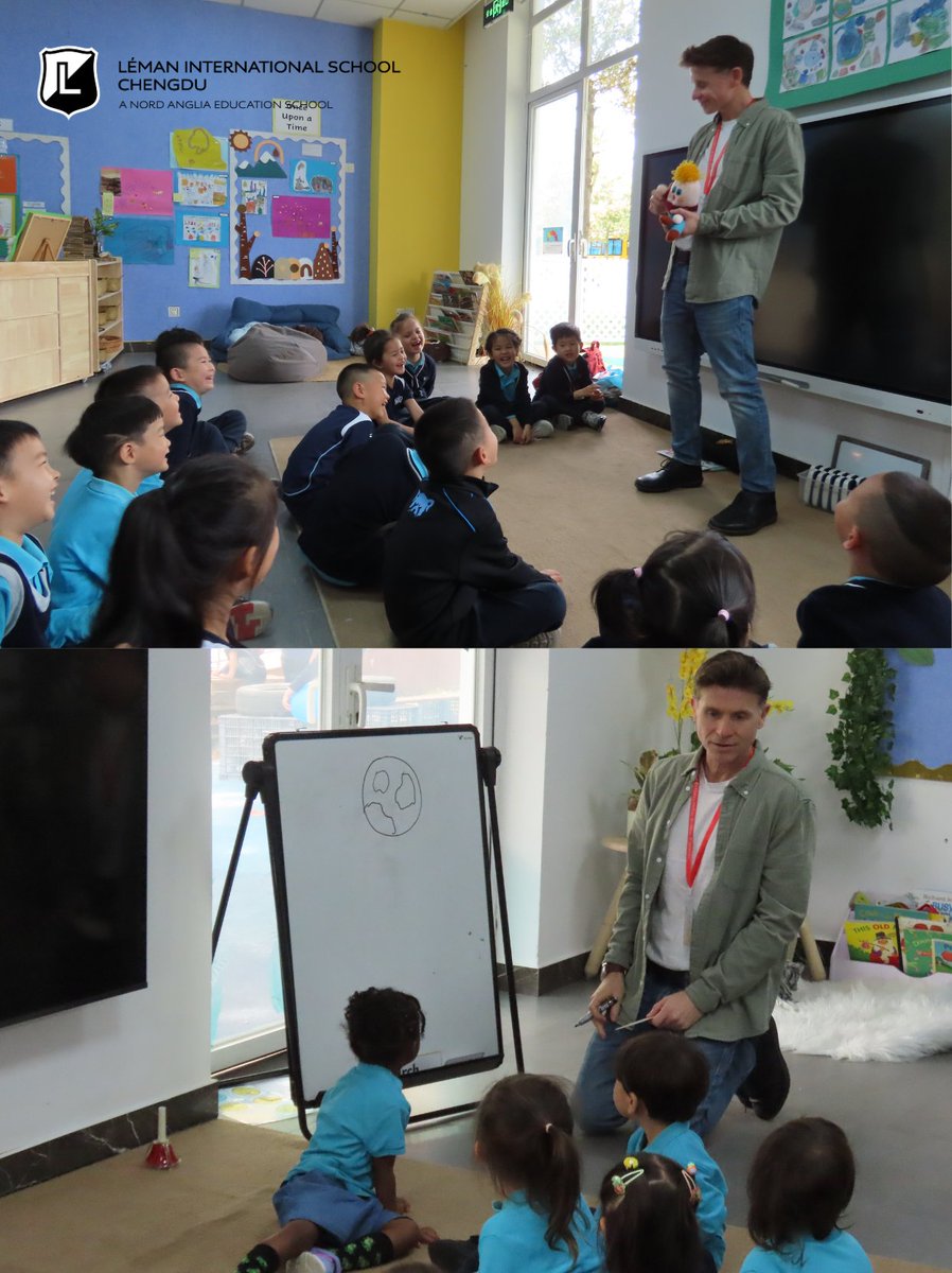 LemanChengdu's tweet image. On Monday, we welcomed children's author Kevin Payne to our school. His visit delighted students from Pre-Nursery to Year 6, with engaging activities sparking creativity and a love for reading and writing.