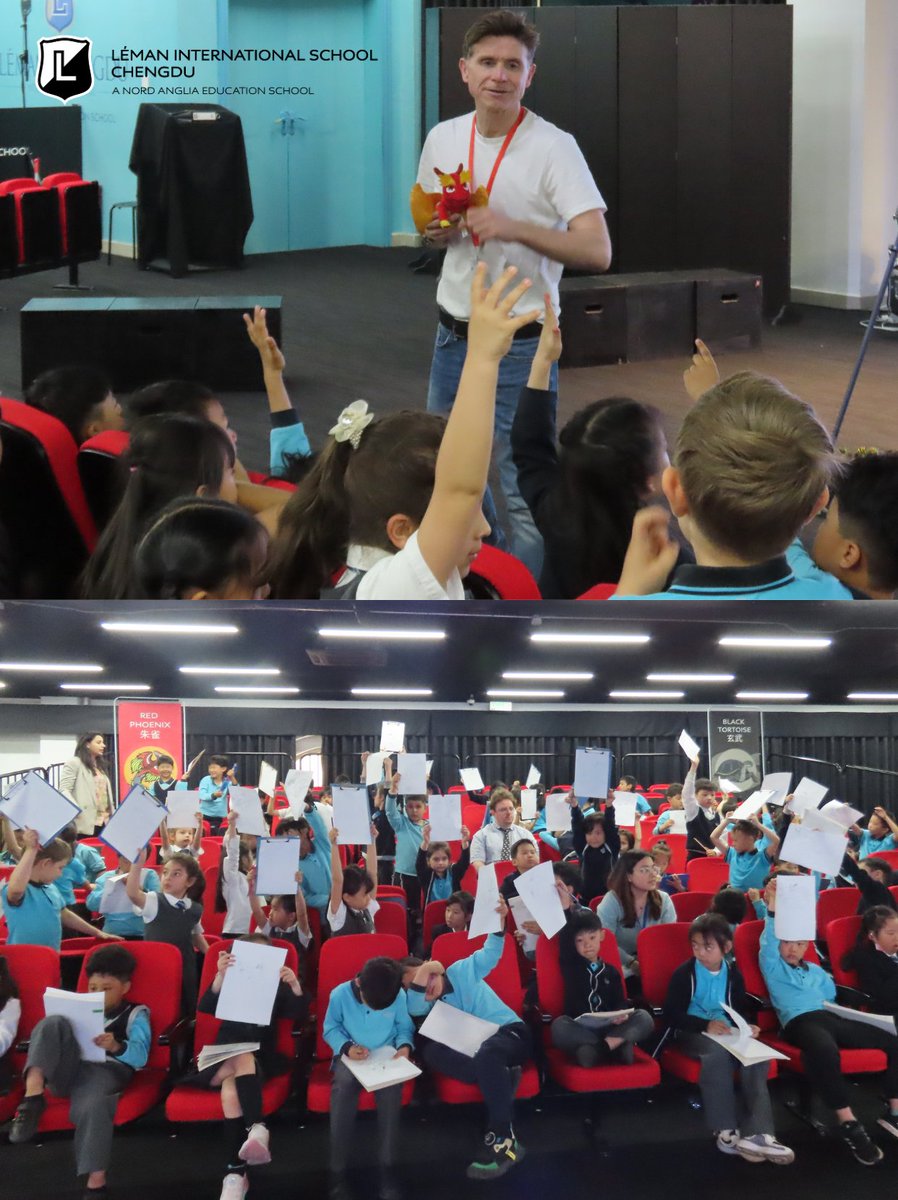 LemanChengdu's tweet image. On Monday, we welcomed children's author Kevin Payne to our school. His visit delighted students from Pre-Nursery to Year 6, with engaging activities sparking creativity and a love for reading and writing.