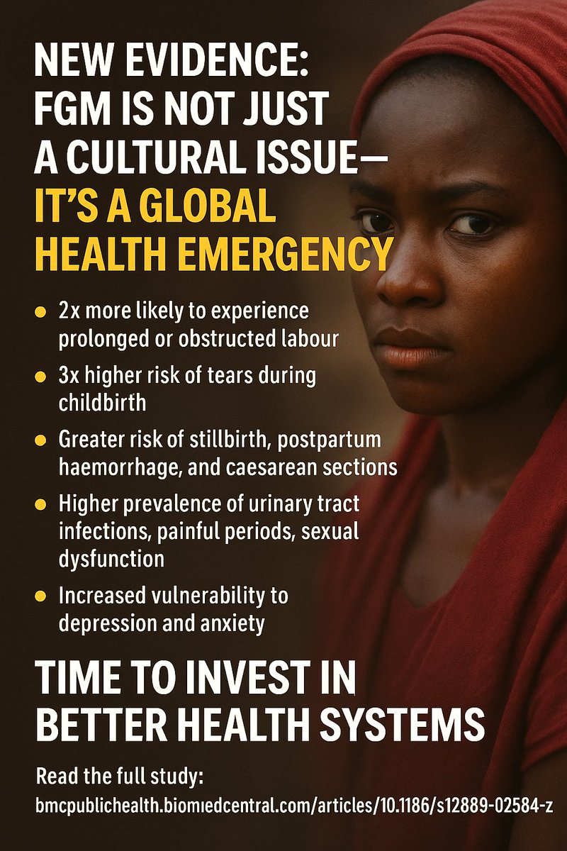 UNFPA-UNICEF JP to End Female Genital Mutilation (@gptoendfgm) on Twitter photo ๐ข New research confirms what survivors and experts have long warned:
#๐๐๐ ๐ถ๐ ๐ป๐ผ๐ ๐ท๐๐๐ ๐ต๐ฎ๐ฟ๐บ๐ณ๐๐น โ ๐ถ๐โ๐ ๐น๐ถ๐ณ๐ฒ-๐๐ต๐ฟ๐ฒ๐ฎ๐๐ฒ๐ป๐ถ๐ป๐ด.
A meta-analysis of nearly 500,000 women and girls reveals serious health risks. ๐งต
๐ unf.pa/4lyuaZc
#EndFGM ๐ข New research confirms what survivors and experts have long warned:
#๐๐๐ ๐ถ๐ ๐ป๐ผ๐ ๐ท๐๐๐ ๐ต๐ฎ๐ฟ๐บ๐ณ๐๐น โ ๐ถ๐โ๐ ๐น๐ถ๐ณ๐ฒ-๐๐ต๐ฟ๐ฒ๐ฎ๐๐ฒ๐ป๐ถ๐ป๐ด.
A meta-analysis of nearly 500,000 women and girls reveals serious health risks. ๐งต
๐ unf.pa/4lyuaZc
#EndFGM