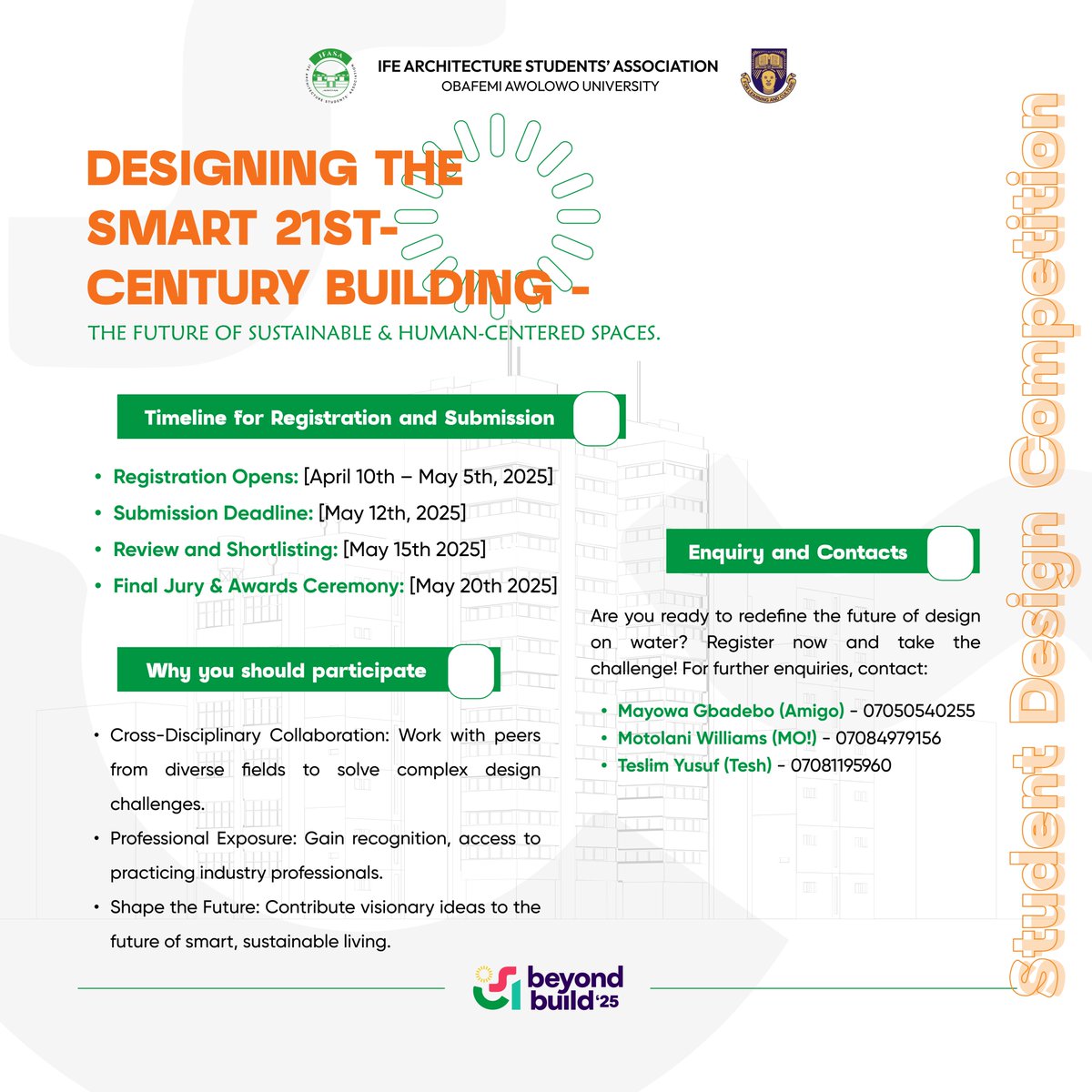 ✨Theme: Designing the Smart 21st-Century Building – The Future of Sustainable &amp; Human-Centered Spaces✅

Registration Link: forms.gle/XbkZyF971JEXvR…