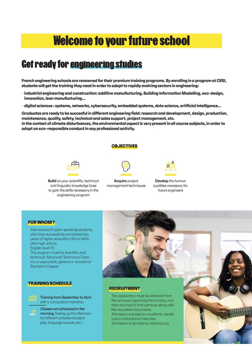 Uganda France Alumni Society πΊπ¬π«π· (@francealumniug) on Twitter photo π New in France!
Introducing the French Engineering Pathway (FEP) β a 1-year, English-taught program π«π·π
Pursue your Engineering degree in France as you boost your science or French skills.
π© More info: relationsinternationales@cesi.fr
Apply now & start your journey! ππ§ π New in France!
Introducing the French Engineering Pathway (FEP) β a 1-year, English-taught program π«π·π
Pursue your Engineering degree in France as you boost your science or French skills.
π© More info: relationsinternationales@cesi.fr
Apply now & start your journey! ππ§