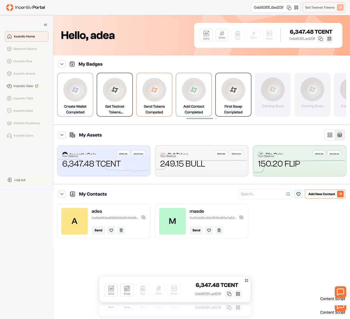 hayatulinsans's tweet image. Loving the feel of the Incentiv Testnet so far.
Clean UI, solid mission structure, and great incentive design (pun intended) 🚀🚀🚀

This is how you do Testnets right 🔥🔥🔥

#IncentivQuest3 #BlockchainBuilder
@Incentiv_net