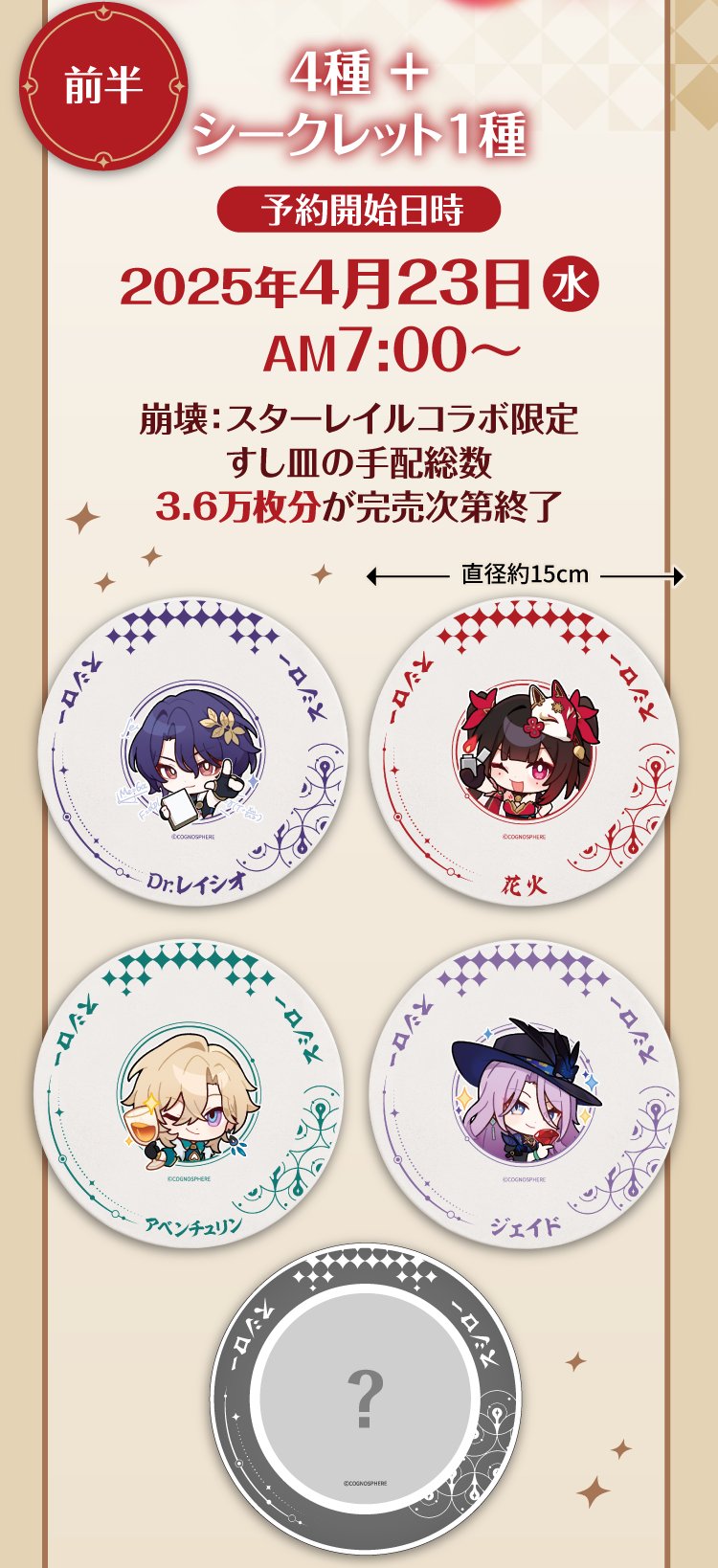 Dr.レイシオ アベンチュリンスシロー × 崩壊スターレイル コラボ限定　皿 スシロー 崩壊スターレイル コラボ すし皿 アベンチュリン Dr