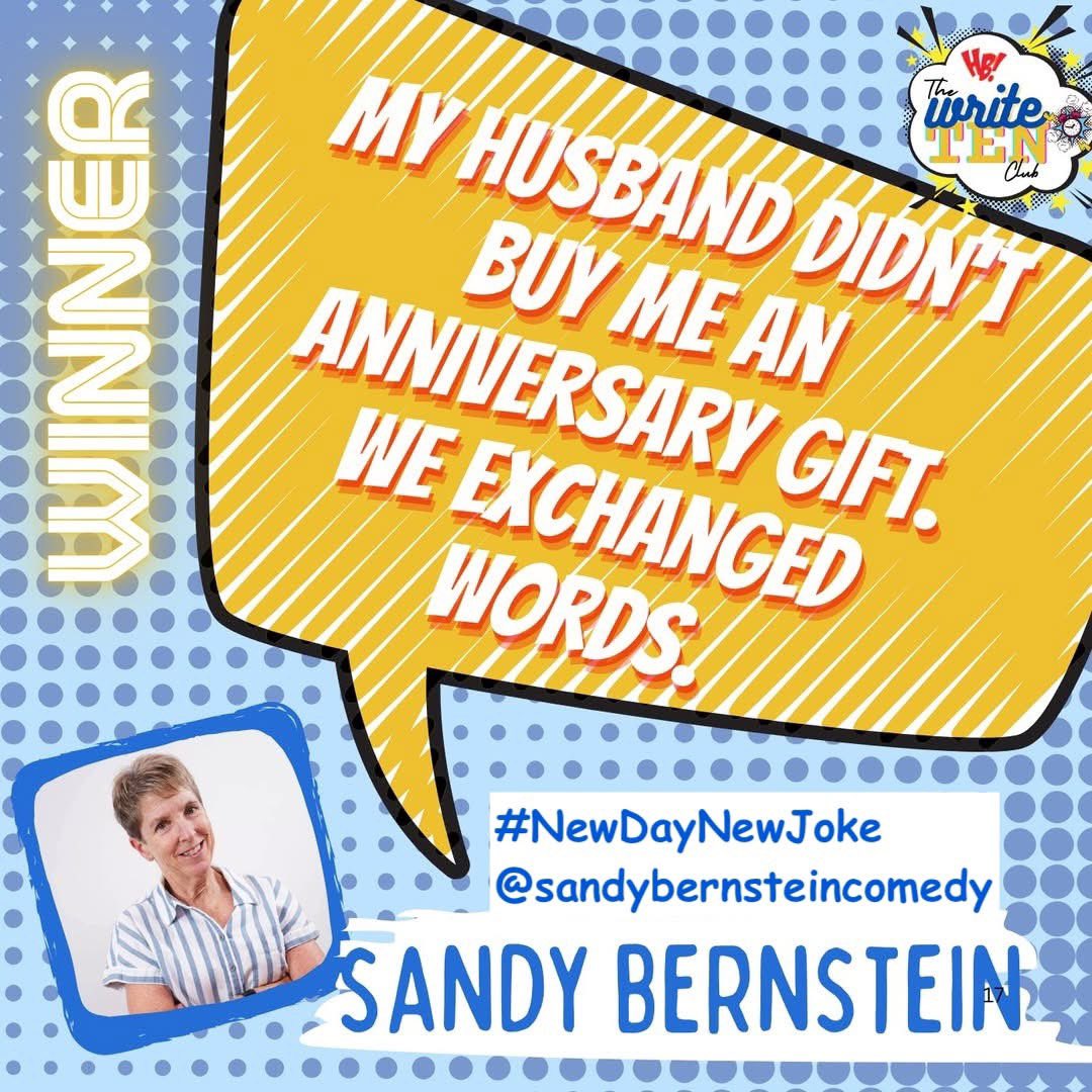 sandybcomedy's tweet photo. #newdaynewjoke #jokeoftheday #jotd #funnymemes #Write10Club #hotbreath #hotbreathpro #yourfavoritecoolaunt #jokes #comedy #standupcomedy #writerforhire #freelancewriter #comedyink #screenwritersguild #comedywriter #wordplay #hotbreathpod #onlygrans https://t.co/kPCBGfKMEf