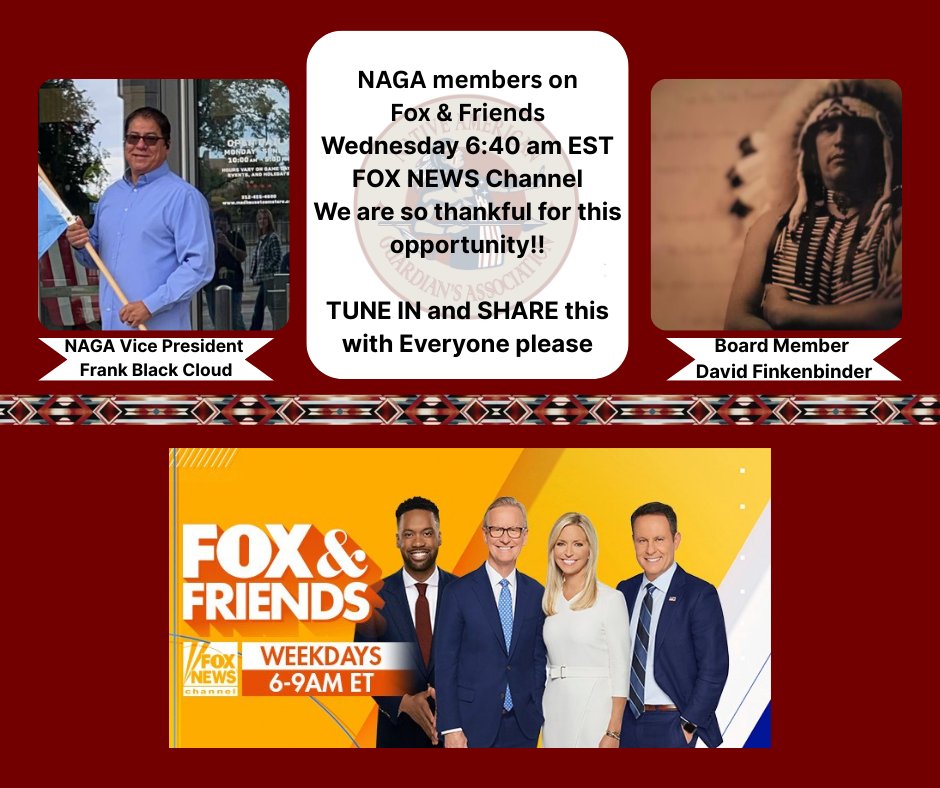 GuardiansNative's tweet photo. NAGA will be making an appearance on @foxandfriends this morning at 6:40 am ET on @FoxNews go let them know who we are and what we stand for!
#educatenoteradicate #foxandfriends #FoxNews #Kilmeade #Redskins #mlbindians #undfightingsioux #BringBackTheChief https://t.co/NfX2YxiyVj
