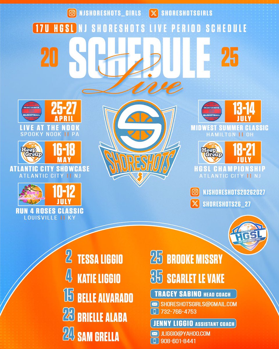 Brielle Alaba (@briellealaba) on Twitter photo Here is my live period schedule for this Summer with <a href="/ShoreshotsGirls/">NJ Shoreshots Girls- HGSL</a>! I can’t wait to get out there and compete next weekend for the first live in Spooky Nook🧡🩵 Here is my live period schedule for this Summer with <a href="/ShoreshotsGirls/">NJ Shoreshots Girls- HGSL</a>! I can’t wait to get out there and compete next weekend for the first live in Spooky Nook🧡🩵