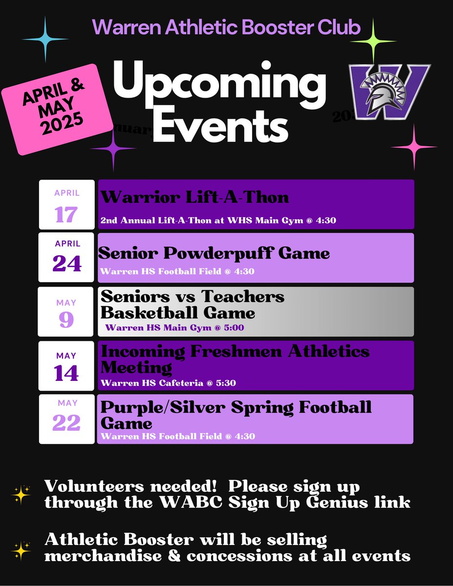 Warren Athletic Booster Club tweet media