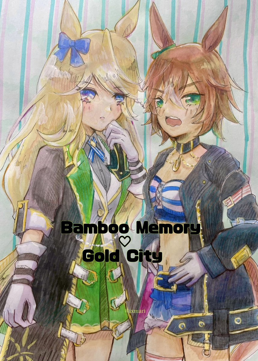 シチーちゃんおめでとう～
前にﾎﾖﾜｰさんの企画で描いたバンシチとりかえっこ🎋
#ゴールドシチー生誕祭2025