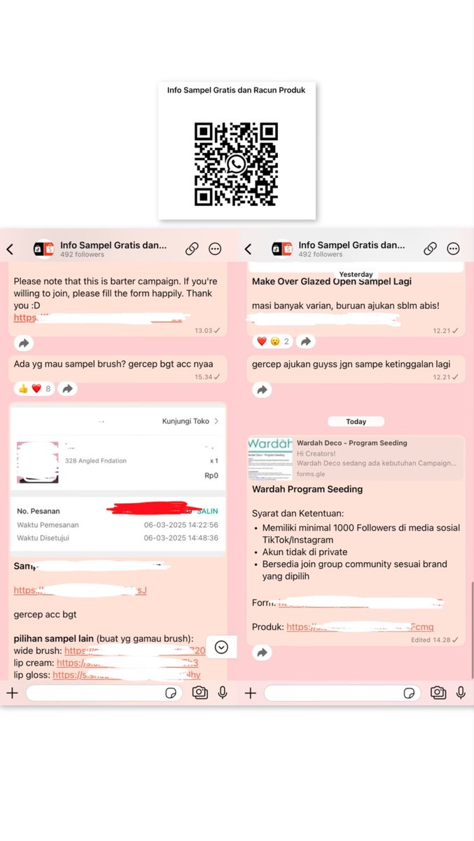 yakin ga join channel info sampel? update terus ntar ketinggalan info🫣 kamu bisa dapet info sampel gratis, info campaign produk skincare/fashion/makeup/tas/dll, info job barter, dll. selalu update, bisa join channel
👇🏻
whatsapp.com/channel/0029Vb…