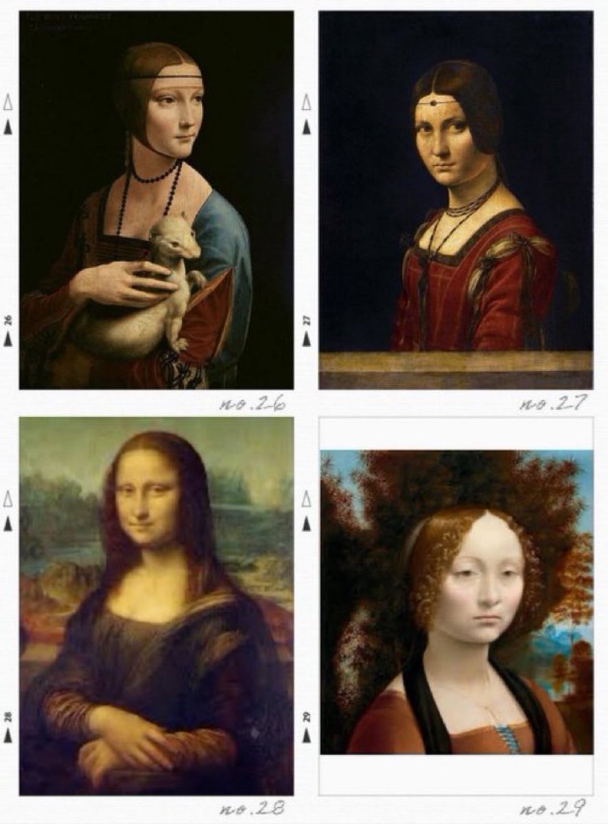 Leonardo da Vinci’s masterpiece portraits of women are a celebration of beauty, enigma, intellect, and grace.

I find the Lady with an Ermine to be his best masterpiece. 

Upper Left: Lady with an Ermine (Cecilia Gallerani) - A portrait of a young woman holding an ermine, notable