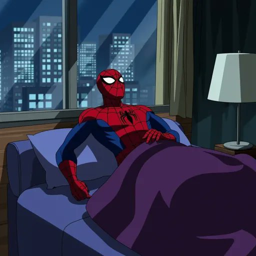 spiderbatgeek's tweet photo. spider-man mientras sucedia el final de daredevil born again 

(te odio sony) https://t.co/TAlRsSoY29