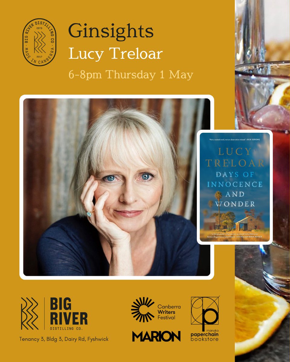 MARION (@marion_writers) on Twitter photo We are delighted to be partnering with Ginsights, <a href="/paperchainbooks/">Paperchain</a> and <a href="/cbrwritersfest/">CBR Writers Festival</a> to host Ginsights with guest author Lucy Treloar on Thursday 1 May from 6ā8 pm at Big River Distilling Co!
bigriverdistilling.com.au/collections/giā¦
#ginsights <a href="/LucyTreloar/">Lucy Treloar</a> We are delighted to be partnering with Ginsights, <a href="/paperchainbooks/">Paperchain</a> and <a href="/cbrwritersfest/">CBR Writers Festival</a> to host Ginsights with guest author Lucy Treloar on Thursday 1 May from 6ā8 pm at Big River Distilling Co!
bigriverdistilling.com.au/collections/giā¦
#ginsights <a href="/LucyTreloar/">Lucy Treloar</a>