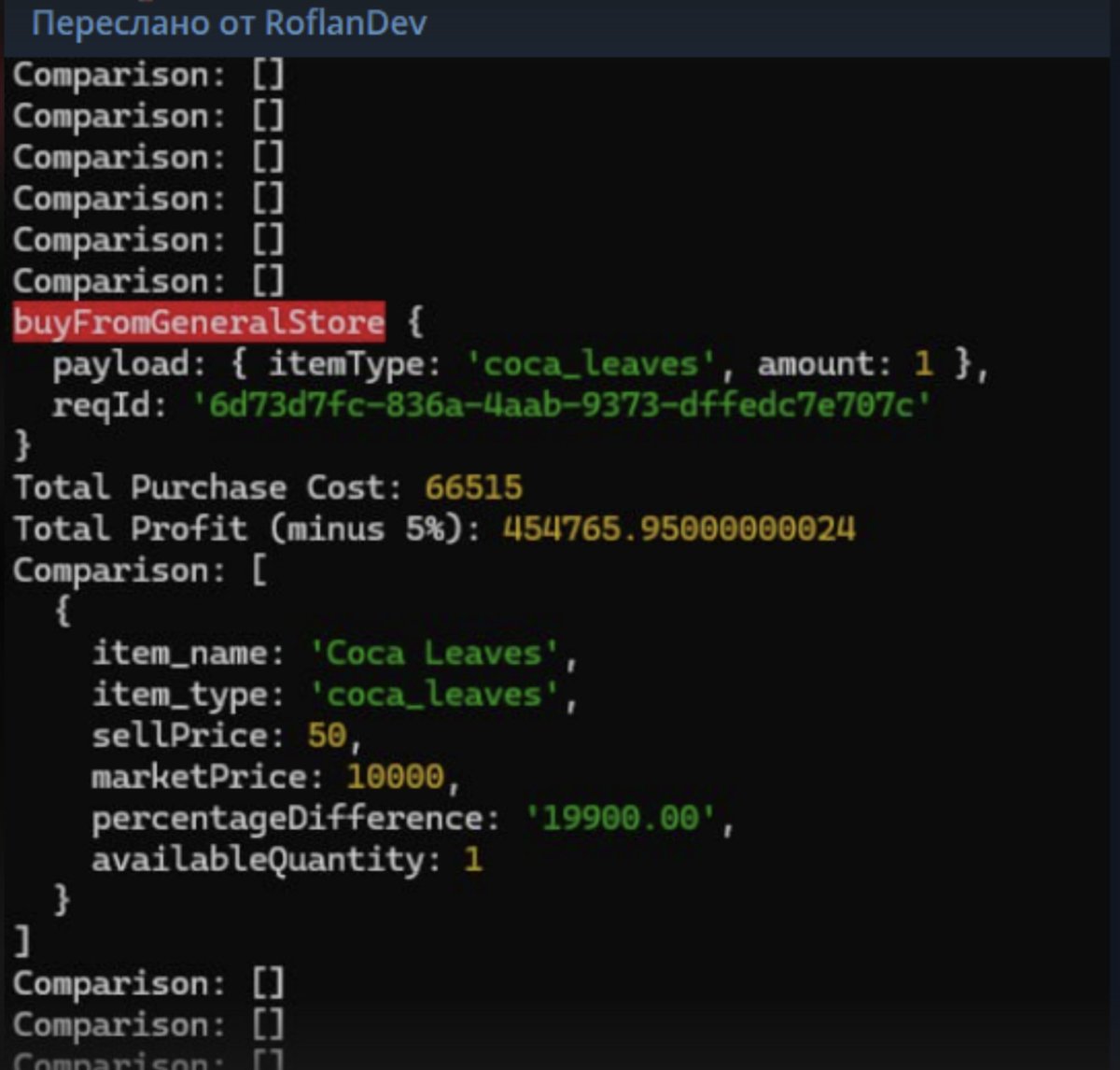 cyberpunk's tweet image. they're running arb bots between general store and the auction house ingame 💀 

stop buying up all the fish bait please