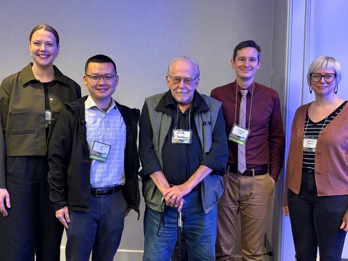 Our PhD student, Fiona Steiwer, with Drs. Erve Chambers and Melissa Stevens, along with other awardees of the Erve Chambers Tourism and Heritage Student Paper Prize at the SfAA Annual Meeting in Portland!
Congratulations, Fiona!