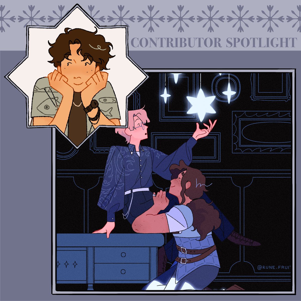 wha_winterzine's tweet image. ❄️CONTRIBUTOR SPOTLIGHT❄️
Meet Rowan, one of our spot artists!

“Rowan is an Iranian-Canadian illustrator who loves rock climbing, telling stories, and doodling their OCs. They're obsessed with Coco, Tartah, and Custas' group dynamic and-