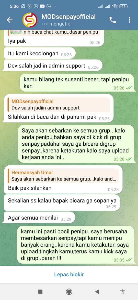 kovazano65's tweet photo. @senpay_official Chat lanjutan terakhir dengan admin senpay @MODsenpayofficial ditelegram https://t.co/0p2nl0F2PJ