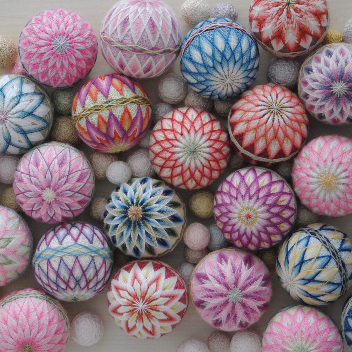 An embroidered folk artform known as Temari, meaning ‘hand ball’, given as special gifts in Japan #WomensArt