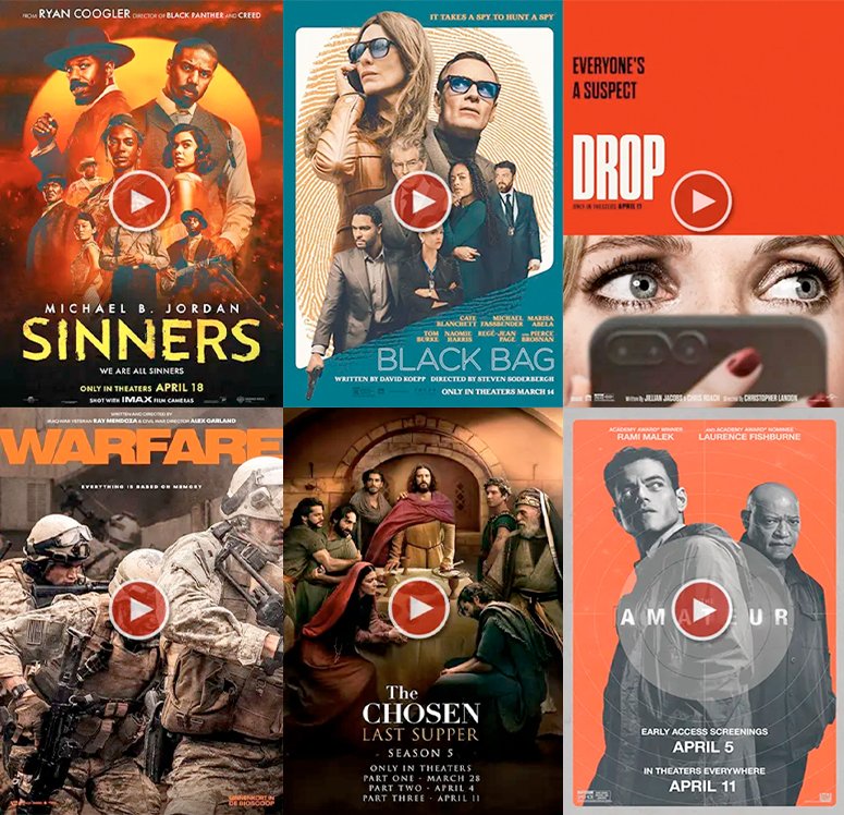 Today #lanzarotecinema schedule is updated with 6 films with #originalaudio and #spanishsubtitles: ociolanzarote.com/en/cinema/

🎟🍿🎬The Chosen: Last Supper (Season 5) 
🎟🍿🎬The Amateur 
🎟🍿🎬Warfare
🎟🍿🎬Drop
🎟🍿🎬Black Bag 
🎟🍿🎬Sinners