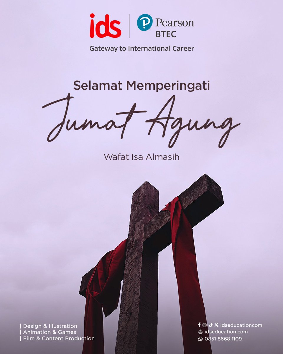 Selamat memperingati Jumat Agung.
Mari renungkan kasih dan pengorbanan-Nya, semoga damai dan harapan menyertai kita. 🙏

#JumatAgung #IDSBTEC