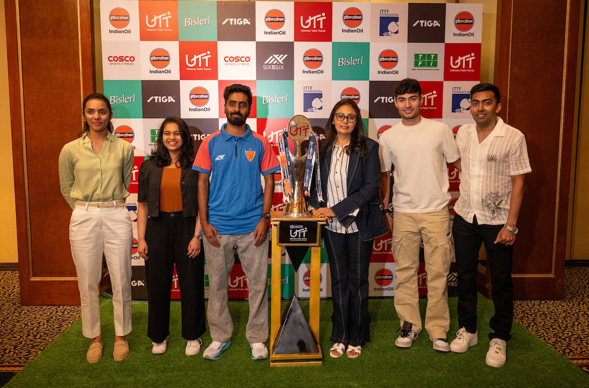TheKhelIndia's tweet photo. ๐ Players with Co-founder of UTT Vita Dani
#UTTSeason6 #UTTAuction https://t.co/17Cij7lmWp
