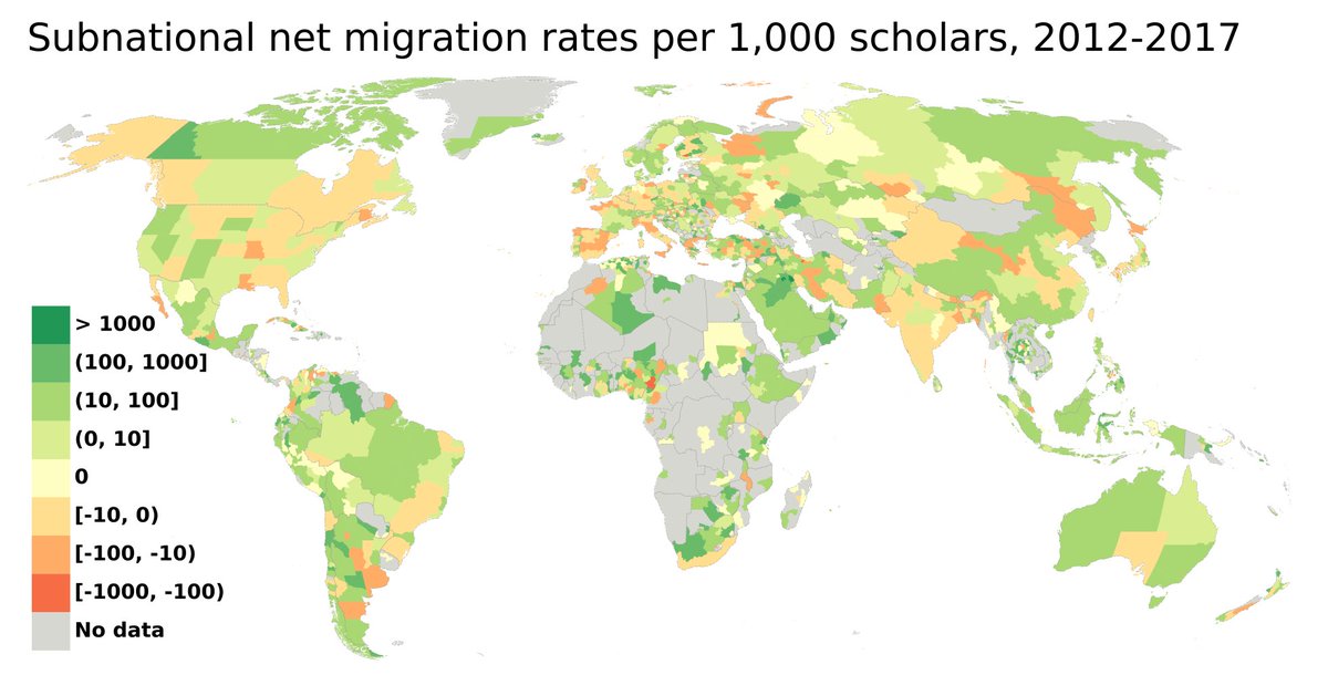 Most stories about scholarly migration focus on the international dimension. But once you consider local flows, no country is "universally attractive." This new PNAS paper by Akbaritabar et al. comes with a dataset on regional level scholarly migration to flesh out those flows.