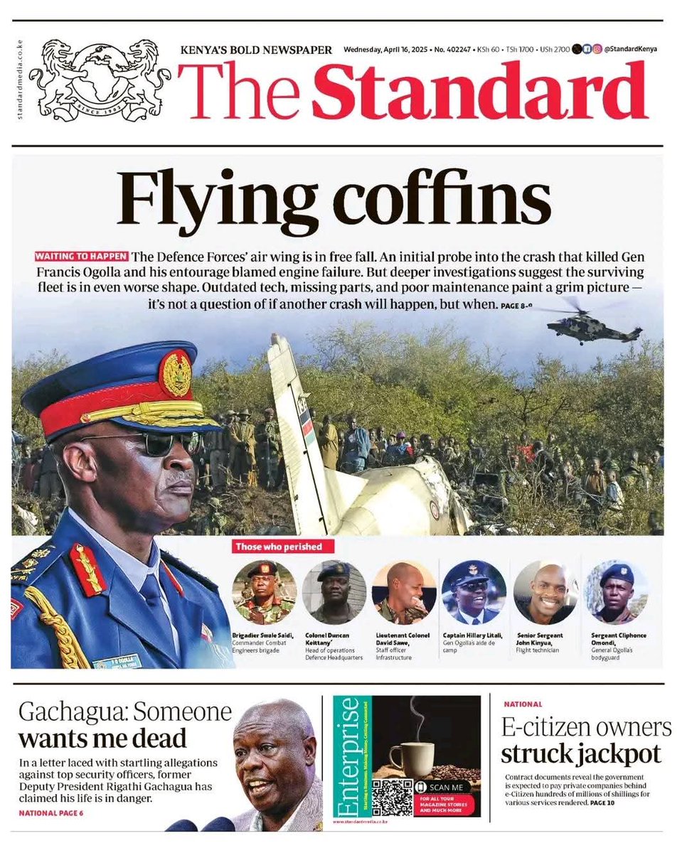 SenatorEric's tweet photo. Flying coffins. 16th April 2025 https://t.co/9VkaJkqCxK
