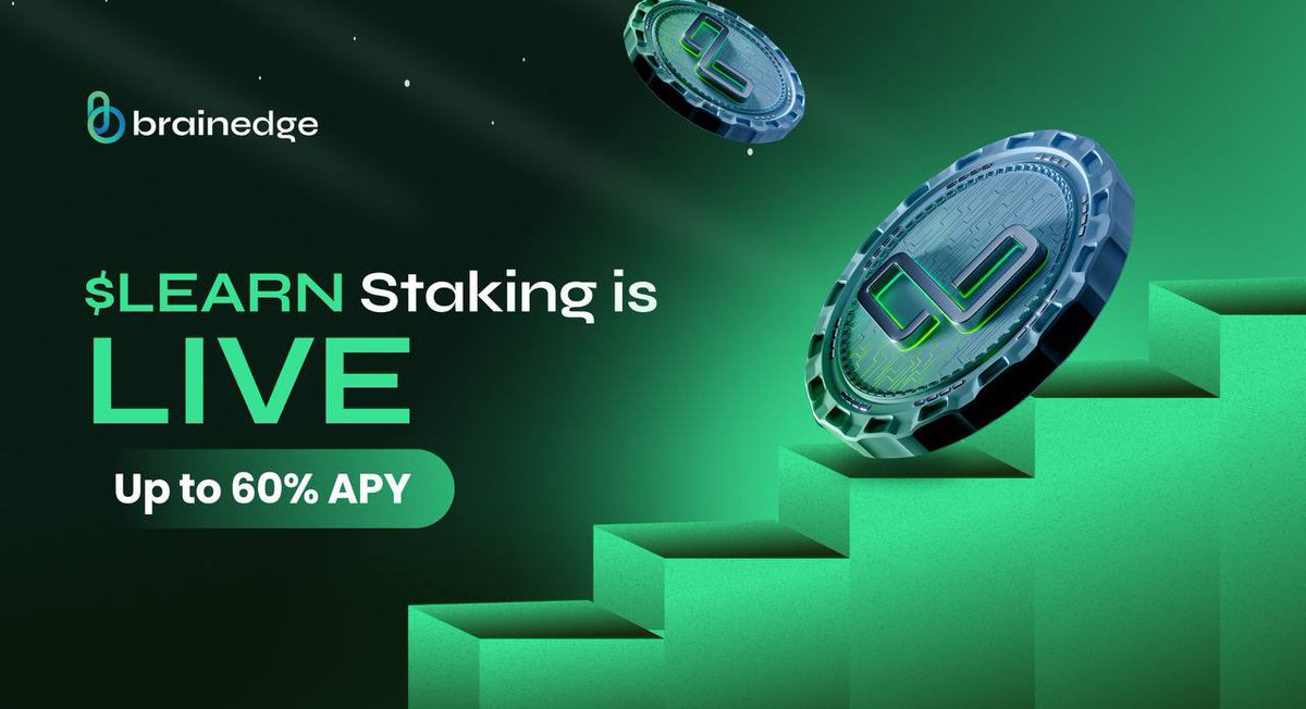 📣 $LEARN Staking Portal is LIVE!

Earn up to 60% APY. Unlock Paid Tournaments. Bonus Airdrops

Available Pools:
 • 30 Days: 25% APR
 • 90 Days: 30% APR

Start staking now 👉 token.brainedge.ai/staking

#LearntpEarn #Staking #Brainedge