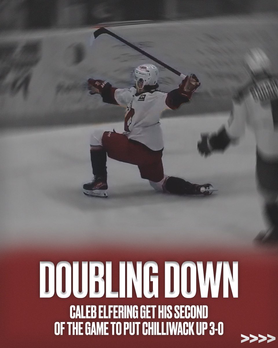 BCHockeyLeague's tweet photo. HE’S GOT ANOTHER! 

Caleb Elfering gives the Chiefs some insurance in the 3rd period with the 2nd of the night! 

@_GideonHill | @Chiefs_Hockey https://t.co/pRbuvOlaJt