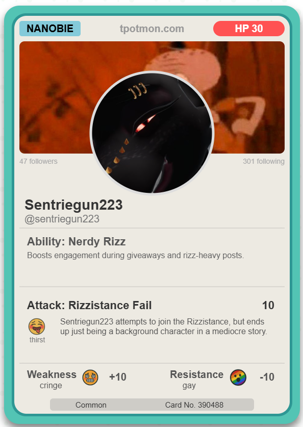 just got my new card, im too gay to be weak to it XD