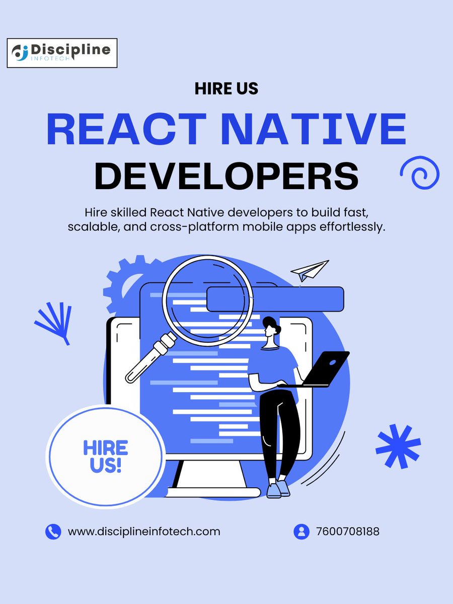 Discipline7002's tweet image. Hire expert React Native developers to craft scalable, secure, and efficient mobile solutions tailored to your business goals.
disciplineinfotech.com/hire-react-nat…
7600708188
#ReactNativeDevelopers #HireReactNativeDevelopers #CrossPlatformApps #ReactNativeExperts #DisciplineInfotech