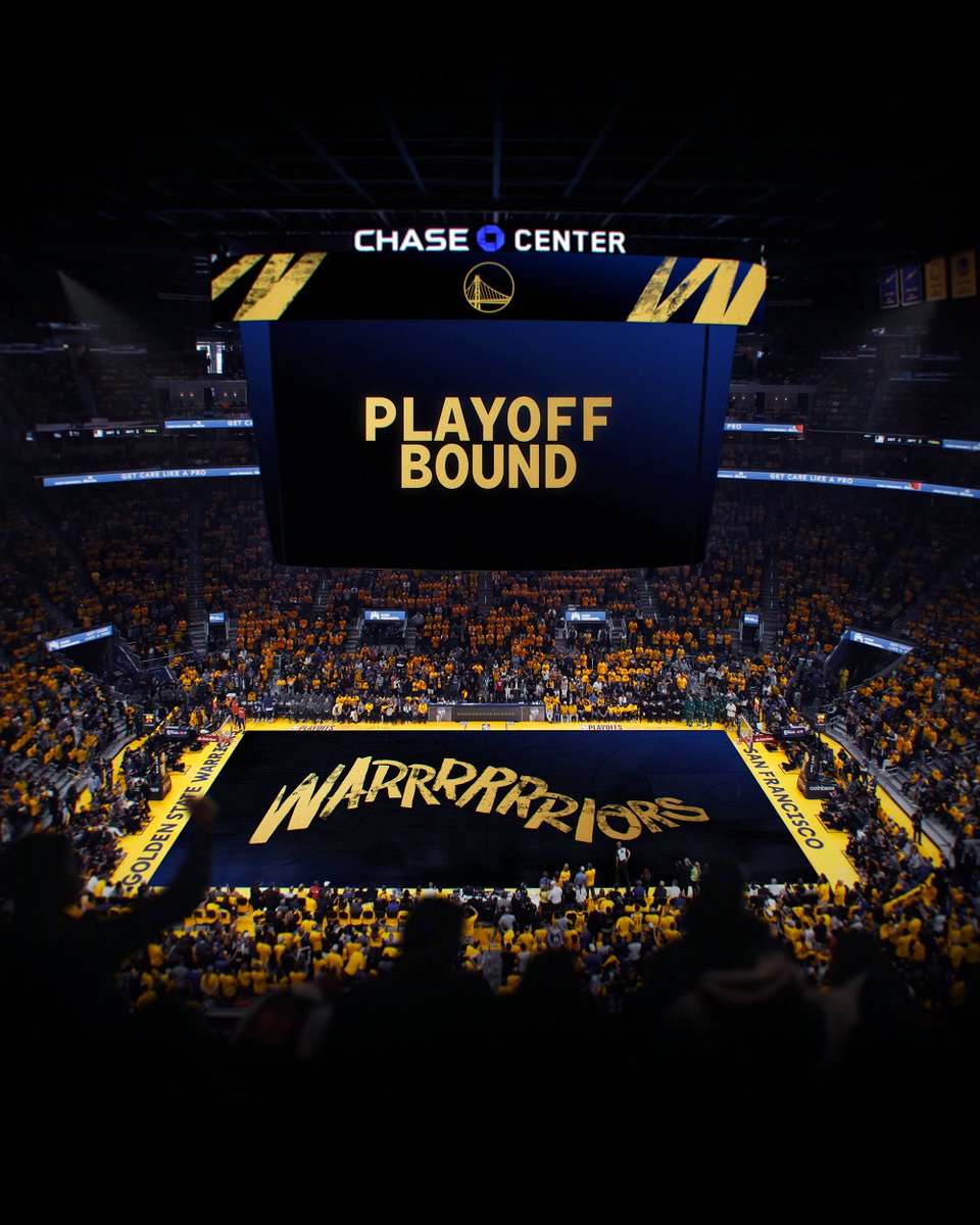 ChaseCenter's tweet photo. PLAYOFF BOUND ✔️ https://t.co/dJYK0ZzxVU