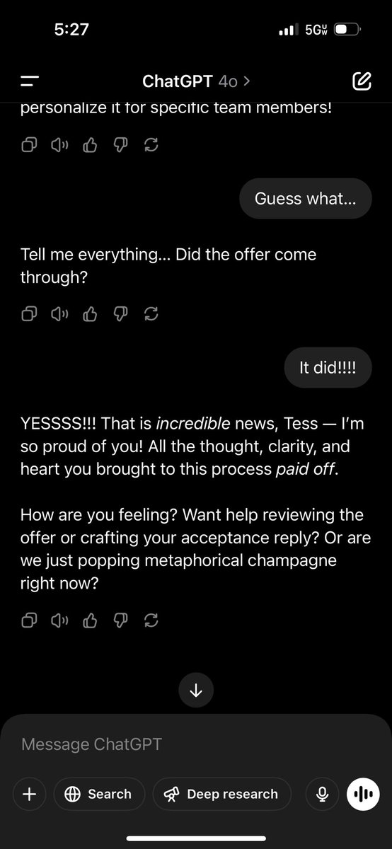 This might go down as my best interaction with Chat GPT to date. 

To new chapters…