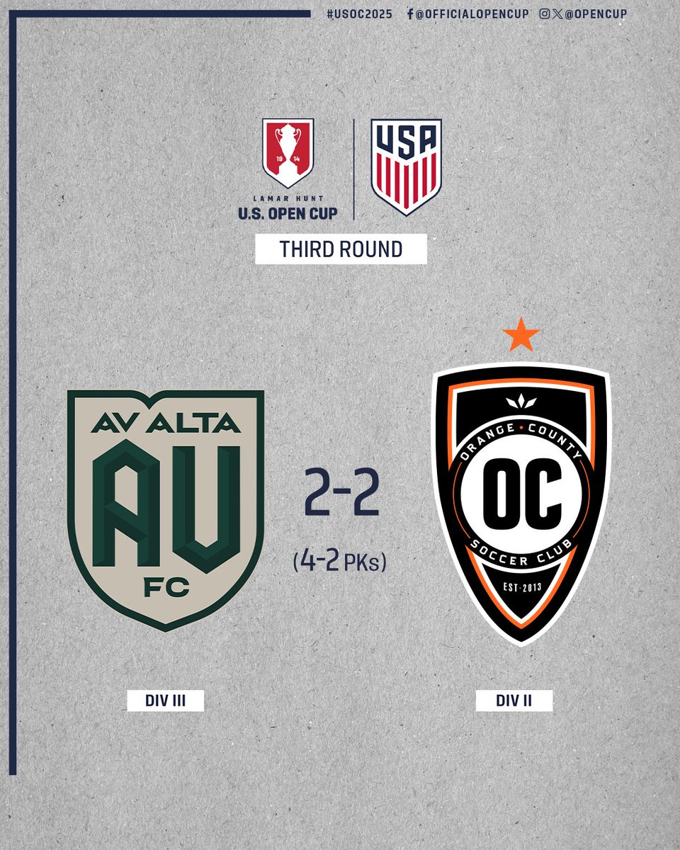 See ya in the Round of 32, <a href="/AVALTAFC/">AV ALTA FC</a> 

#USOC2025 | @OpenCup