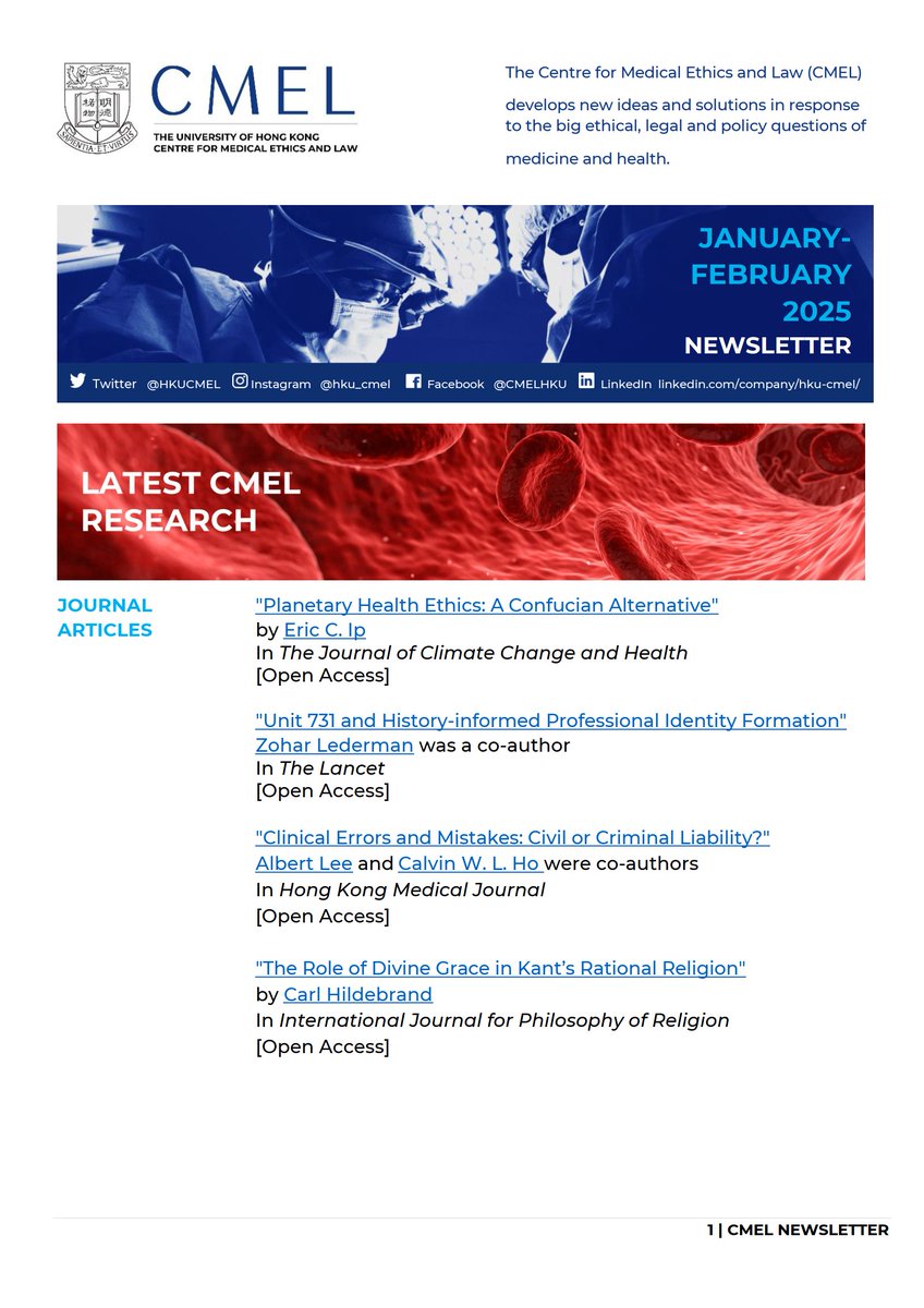 HKU Centre for Medical Ethics & Law (@hkucmel) on Twitter photo Donāt miss out on this valuable resource!
#HealthLaw #HealthEthics #AI #Disability #PlanetaryHealth #ClinicalErrors #History
Medical Law & Ethics Updates in our newsletter: cmel.hku.hk/news/newsletteā¦
@hkulaw
<a href="/hkumed/">HKU Medicine</a>
<a href="/hku_mehu/">HKU-Medical Ethics & Humanities Unit (MEHU)</a> Donāt miss out on this valuable resource!
#HealthLaw #HealthEthics #AI #Disability #PlanetaryHealth #ClinicalErrors #History
Medical Law & Ethics Updates in our newsletter: cmel.hku.hk/news/newsletteā¦
@hkulaw
<a href="/hkumed/">HKU Medicine</a>
<a href="/hku_mehu/">HKU-Medical Ethics & Humanities Unit (MEHU)</a>