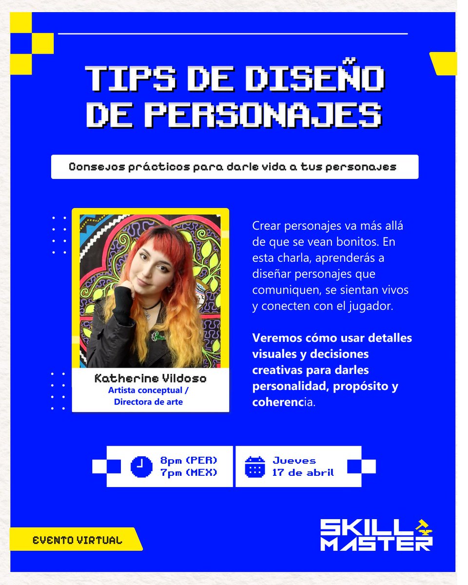 🎨 ¿Tu personaje no transmite lo que quieres? Aprende a diseñar mejor desde el primer trazo este 17 de abril con <a href="/ohekate/">Ekate Oh!</a> 👾

#gamedev #characterdesign #ilustration #cursodev