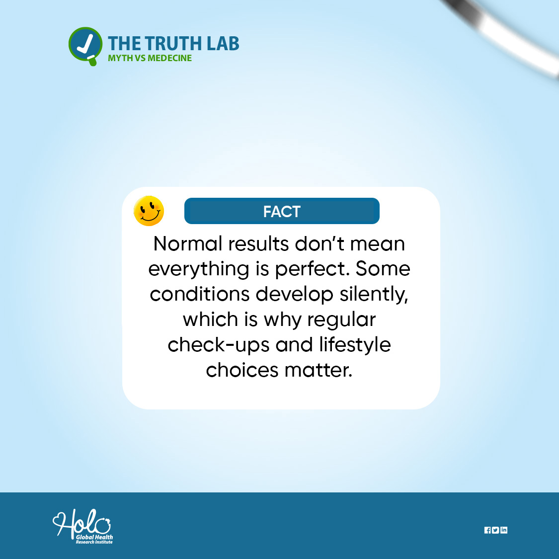 hologhri's tweet photo. 💡 𝐌𝐘𝐓𝐇 𝐯𝐬. 𝐅𝐀𝐂𝐓! 💡

📢 Do not wait for symptoms, stay proactive about your health!
What do you think? Share your thoughts below! 👇💬

#TheTruthLab #HealthMyths #PreventiveCare #HoloGlobalHealth https://t.co/qOS0TQEvdM