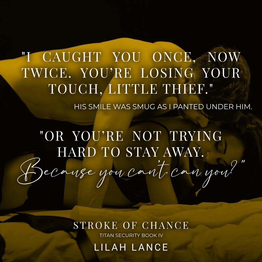 Snsbah's tweet image. #TEASERREVEAL #PREORDER Opposites attract in this sexy, steam-filled story, full of secrets and danger. Stroke of Chance by Lilah Lance #TitanSecurity amzn.to/3Q3I9b4