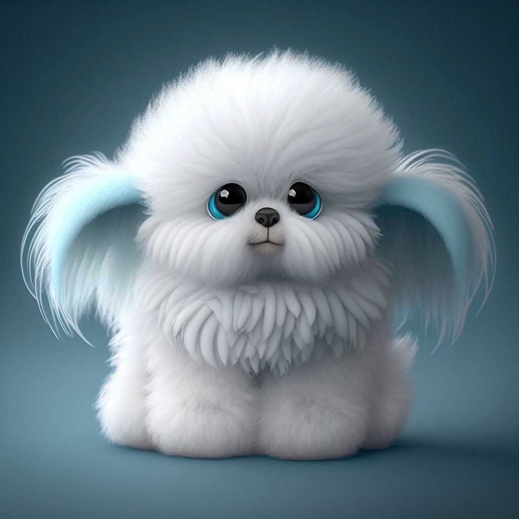 PeshyOfficial's tweet photo. Good morning, crypto fam! This fluffy pup with big blue eyes and tiny wings is here to remind you—HODL tight, your portfolio’s about to take flight! ✨ #CryptoMorning #ToTheMoon https://t.co/vCPseEiDAf