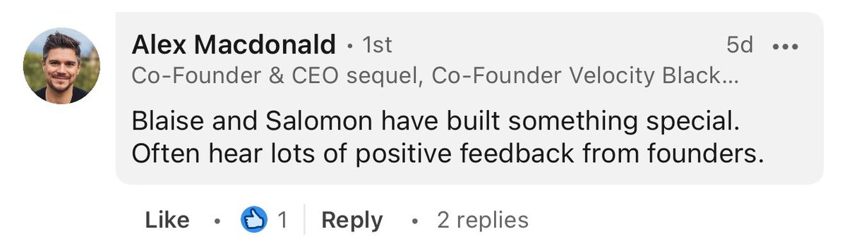 _salomon_a's tweet photo. The feedback loop in venture capital can be notably extended. 

As an early-stage investor, the first 3 to 4 years may not reveal your true effectiveness until your investments begin to blossom. 

Yet, on a personal level, you can frequently gauge the influence you exert on the founders you encounter and support.

This week brought two messages that truly touched me. 
There's nothing quite as gratifying as receiving heartfelt messages from founders. 

Ultimately, as a fund manager, while your limited partners are your stakeholders, the real essence of your work lies in the relationships with the founders you believe in and support. 
They are your customers.