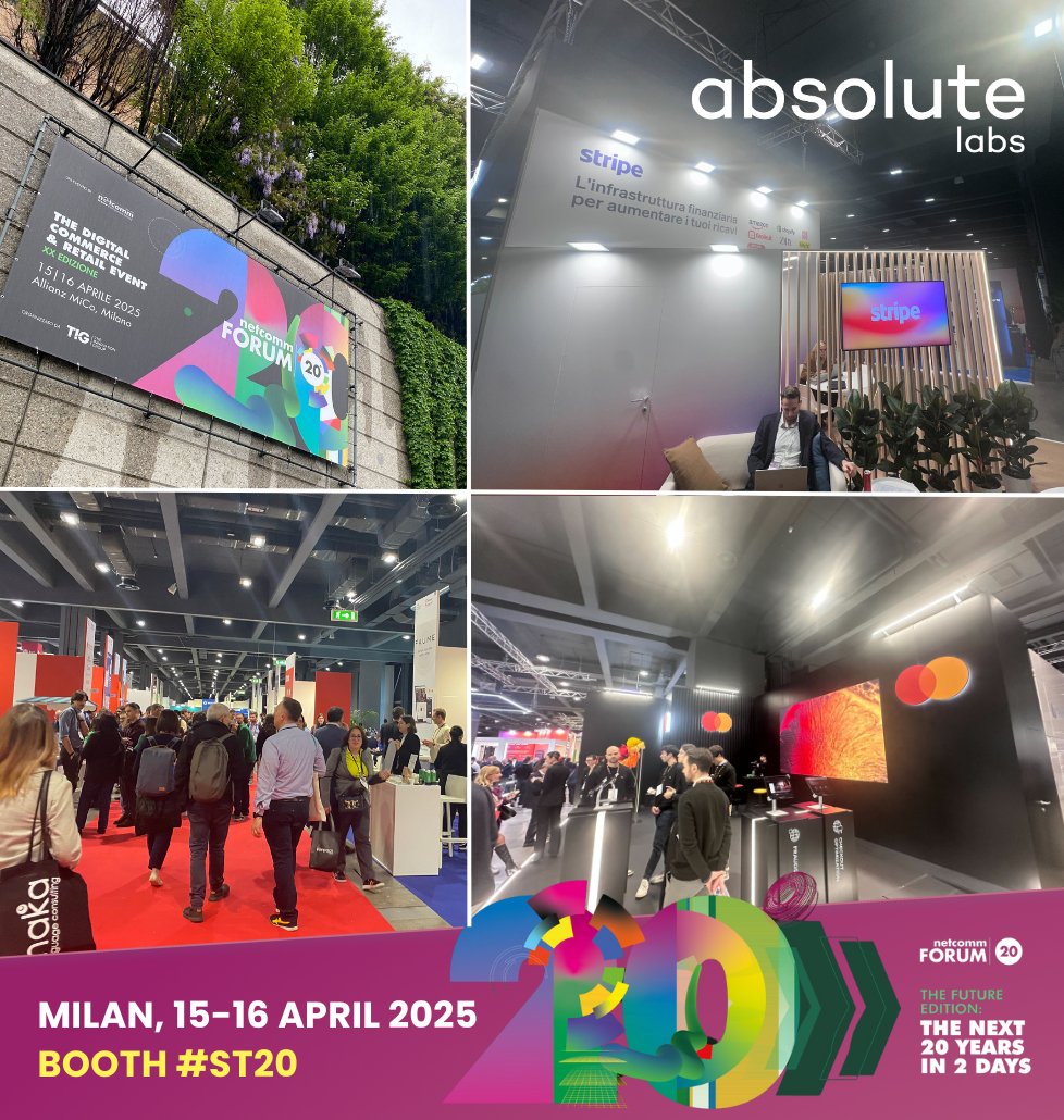 🎉 It’s Day 1 at Netcomm Forum Milano! 🇮🇹

absolute labs is live at booth ST20 (Startup Area)—ready to talk Web3 Commerce, crypto shoppers &amp; next-gen revenue growth.

🚀 E-commerce brands: Crypto shoppers are already on your site.

Let’s activate them—5x higher conversion is just