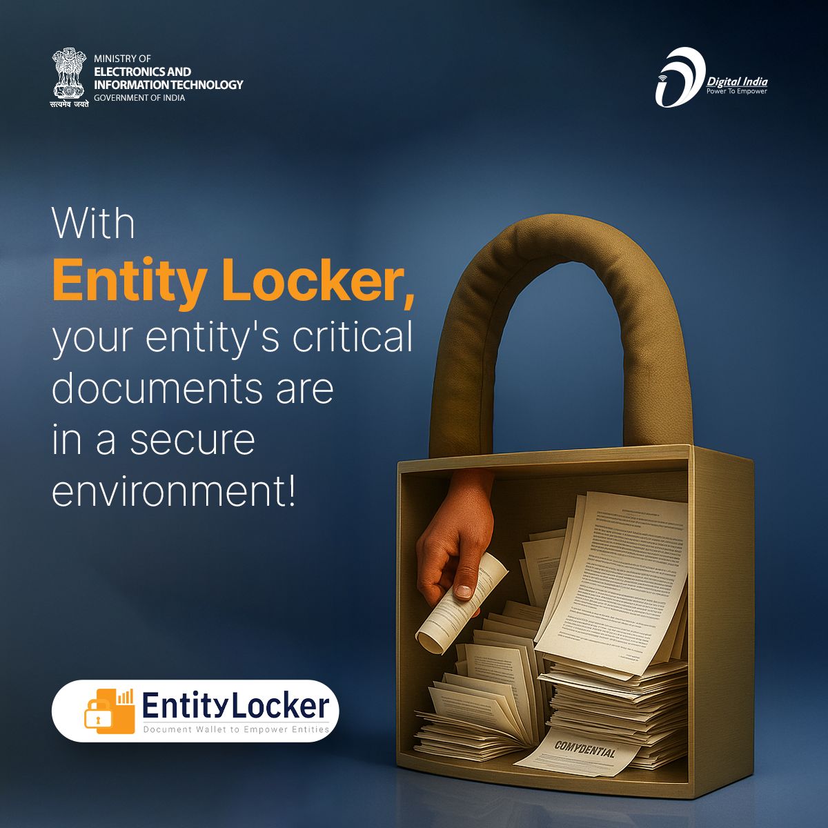 _DigitalIndia's tweet image. Aligned with the goals of digital transformation, EntityLocker ensures safe, efficient, and streamlined document management for businesses and institutions. Visit entity.digilocker.gov.in
#DigitalIndia #EntityLocker @digilocker_ind @GoI_MeitY