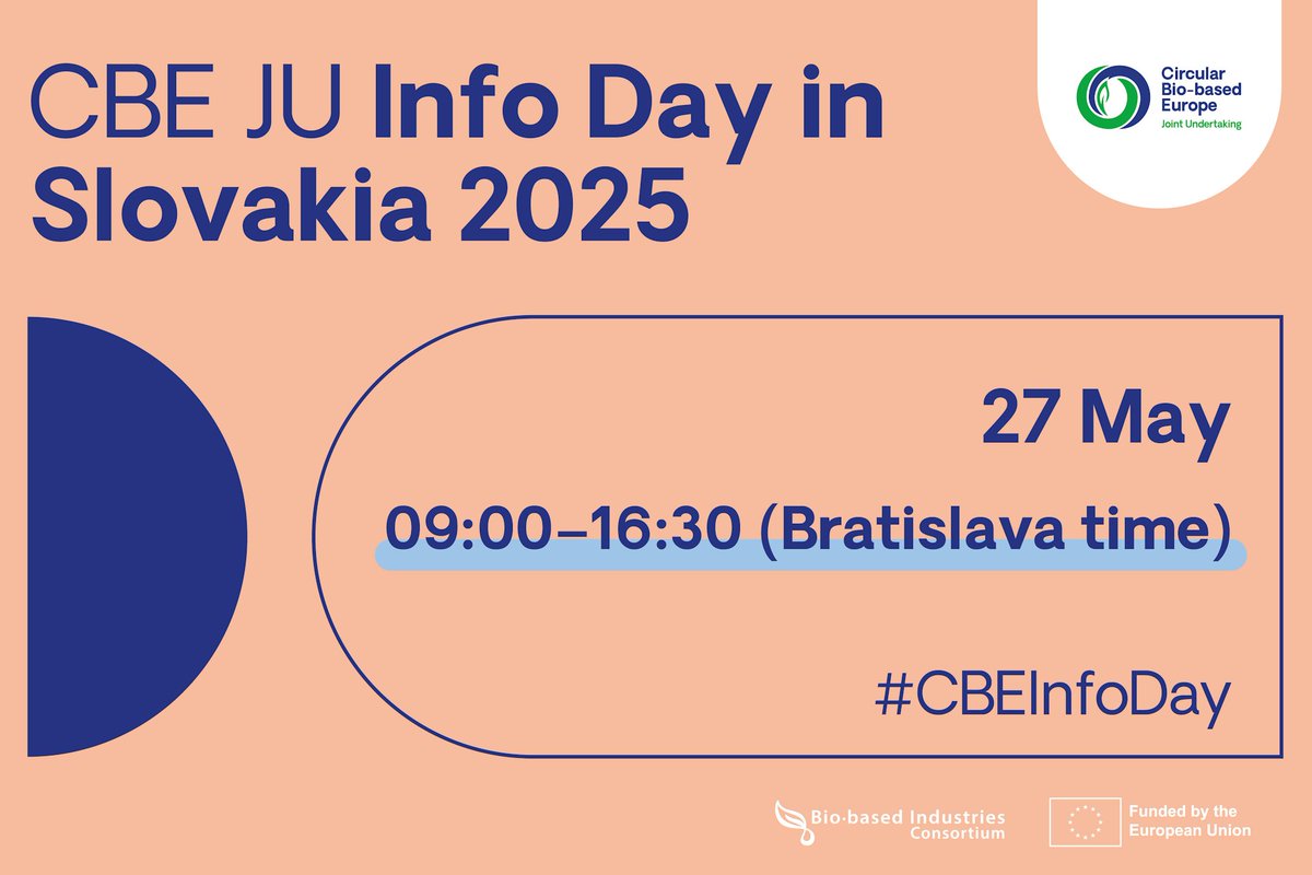 CBE_JU's tweet photo. CBE JU national info days are here!

Discover this year's funding opportunities in your country, meet experts and your peers, and learn how to get involved.

More info: https://t.co/tjLpmqFNkZ

#CBEInfoDay https://t.co/0ElcGopZd0