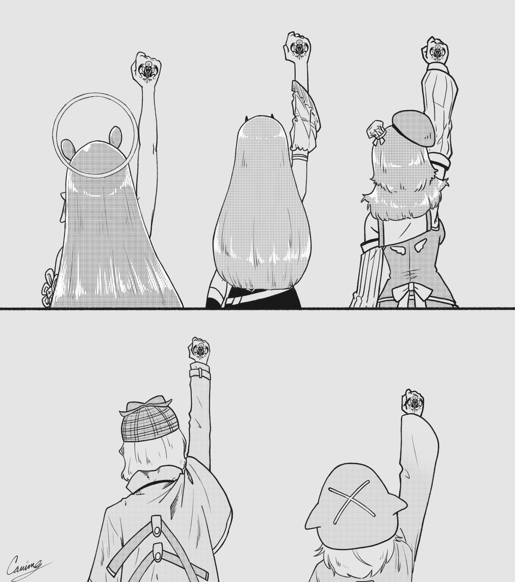 CanimeSfw's tweet image. This was something I wanted to draw long ago but with all 5 standing together. My first attempt at the time wasn't good but I like how this one came out. Wishing you the best, Gura. Stay strong for them, everyone. #gawrt #inART #callillust #KFPicasso #ameliaRT #Holomyth
