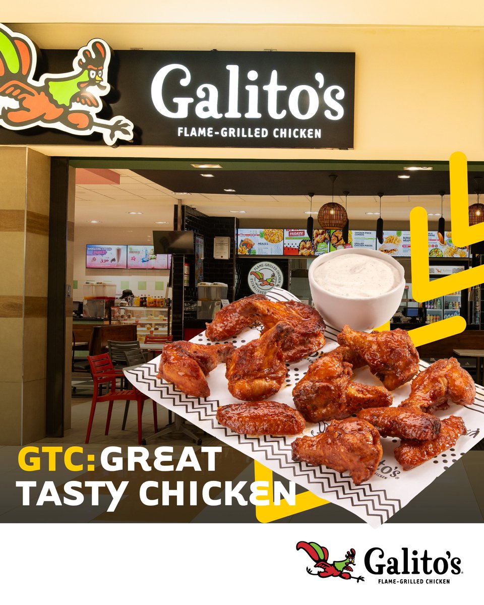 Think GTC stands for Global Trade Centre?  Nope! It's Great Tasty Chicken!  Tag a friend you'd like to take for some GTC, one random commenter will be picked on Monday to win a GTC voucher! 🍗  #GreatTastyChicken #GalitosGTC #BoldAFricanFlavour