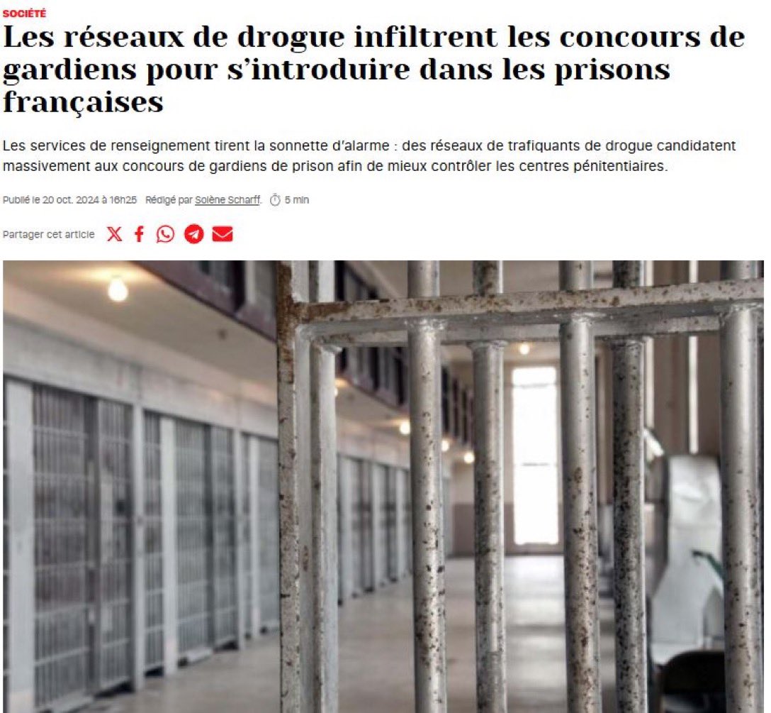 Cath_RN95's tweet photo. Tout va bien dans la France de #Macron #Narcotraffic #prisons #Drogue #Matons https://t.co/gSIjfz5u7D