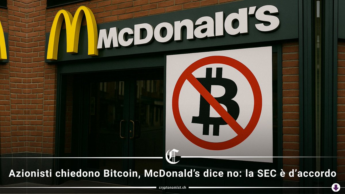cryptonomist_'s tweet image. 🍔 McDonald’s dice NO al Bitcoin e la SEC approva.
Mentre GameStop investe 1,5 miliardi in BTC, il fast food esclude la crypto anche dal dibattito in assemblea.
Scelta prudente o occasione persa?
#Bitcoin #CriptoNews

cryptonomist.ch/2025/04/15/mcd…