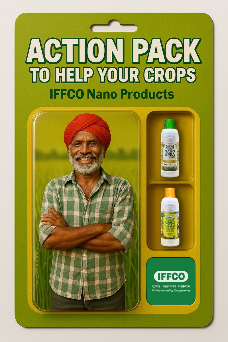 IFFCO_Coop's tweet photo. Just one bottle. That’s all it takes to enable the growth of better-quality crops. IFFCO Nano Urea and Nano DAP aren’t just products; they are power-packed revolutions transforming Indian farming!

#IFFCO #ActionPack #SahakarSeSamriddhi #IYC2025 #Farmer #Farming https://t.co/Bj3NNEcCEr