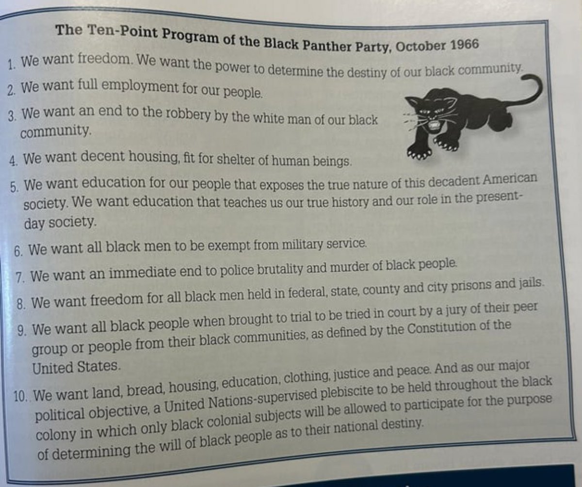 The Black Panther Party’s 10 Point Program
